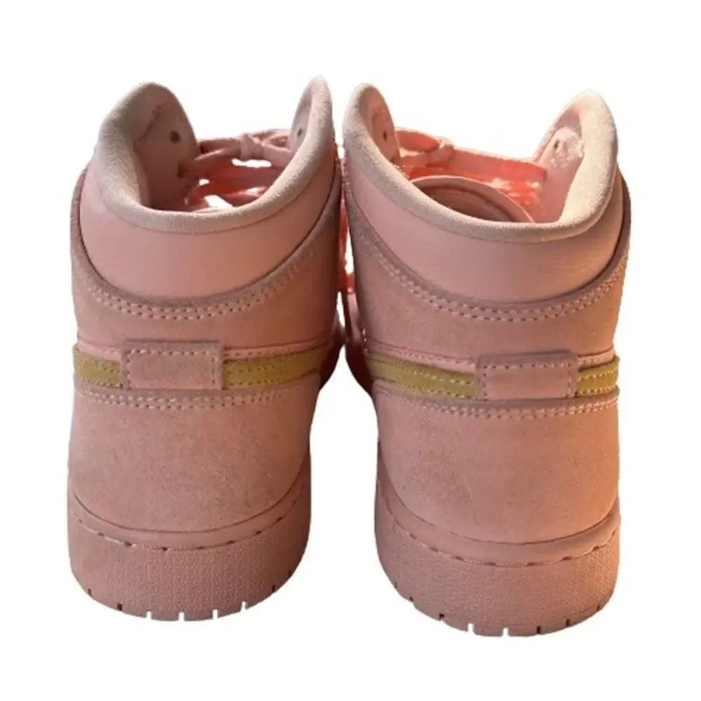 GUC Jordan 1 Mid Coral Gold (GS) Youth Sneaker Shoes Size 7Y/Women’s 8.5
